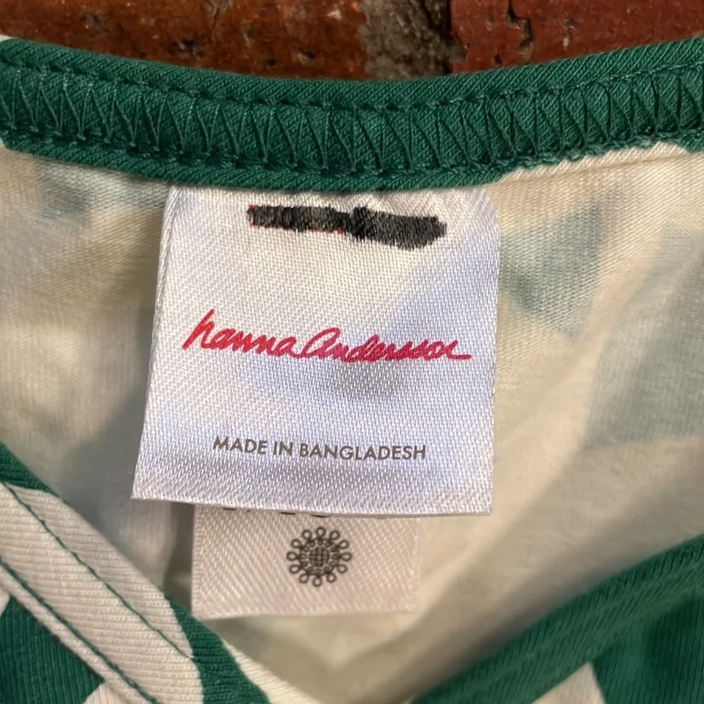 Hanna Andersson Green White Apple print twirl dress size‎ 150/12
